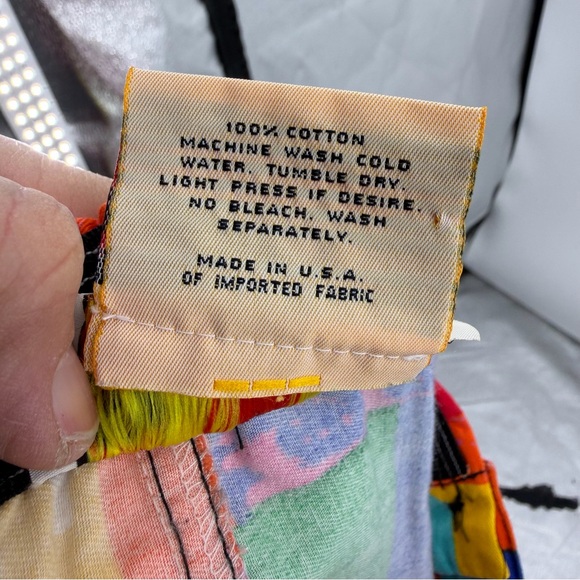 Vintage 1980s Gene Ewing BIS rainbow circle maxi skirt sz P XS - Picture 7 of 7